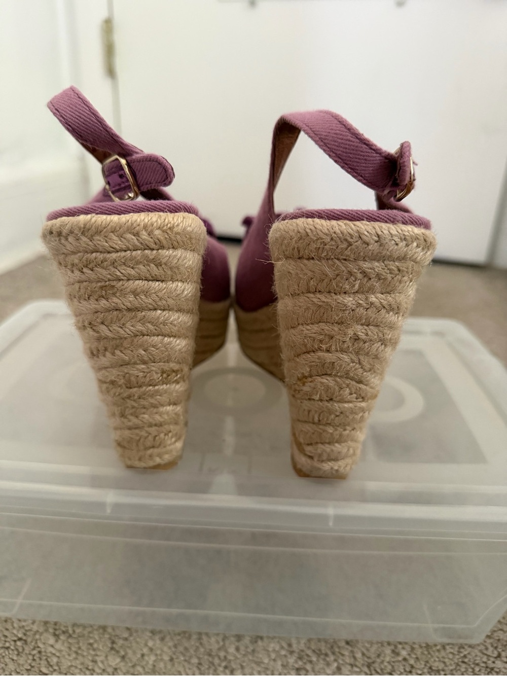 Steve Madden Lavender Slingback Espadrille Wedges with Bow - Picture 3 of 6